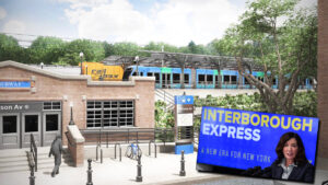 Rendering of an Interborough Express station at Wilson Avenue