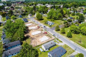 Suburban houses aerial